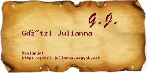 Götzl Julianna névjegykártya